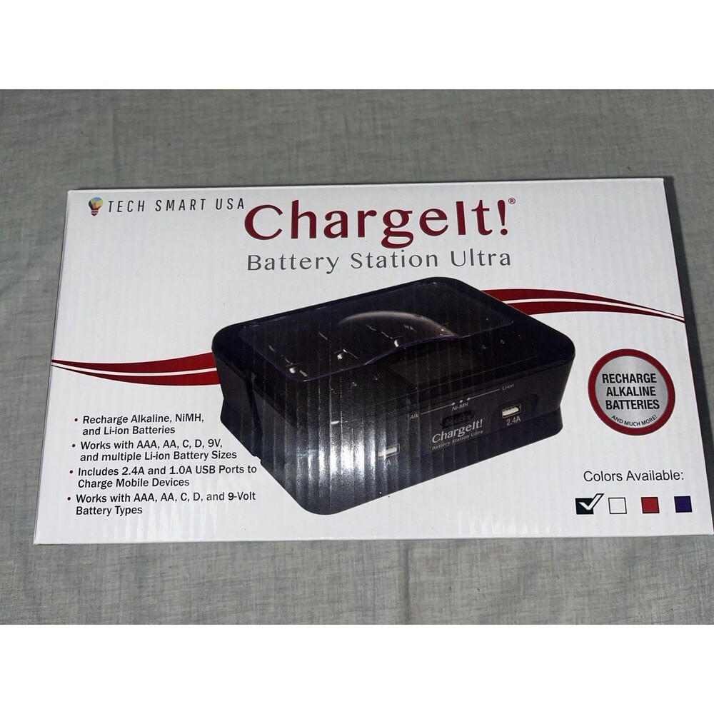 Charge It Battery Station Ultra By Tech Smart USA model #09293a Alkaline NiMH LI